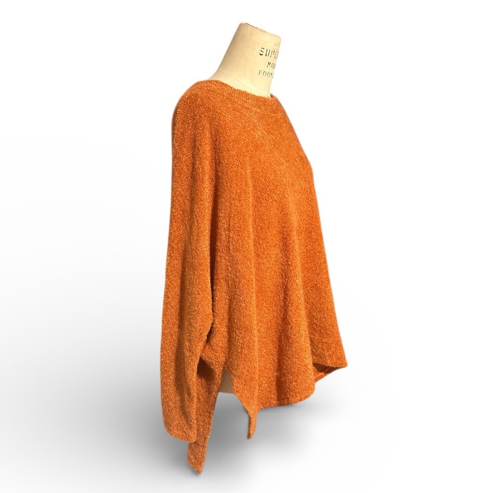 Cozy Soft Orange Knit Sweater Oversized Womens Size Med Cottagecore - Picture 4 of 7